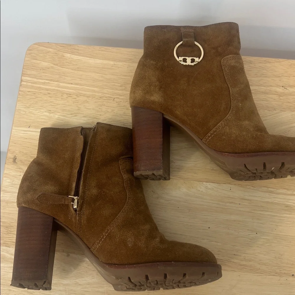 Tory Burch Brown Suede Ankle Boots